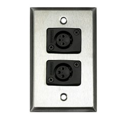 Whirlwind Wall Plate - 1 Gang Stainless Steel 2 Whirlwind WC3F Female XLRS